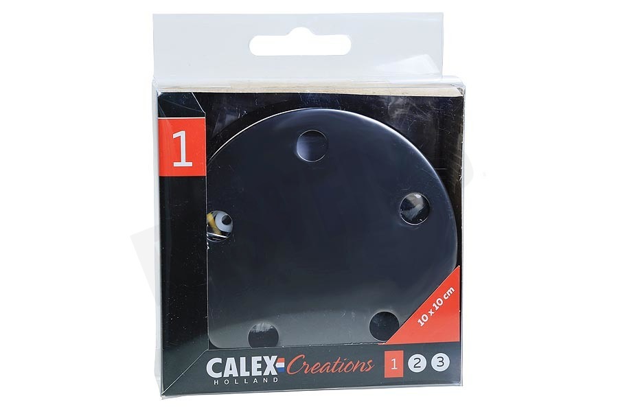Calex 940074 Calex Metalen Plafondplaat 100mm Mat Parel Zwart 5 Gaten