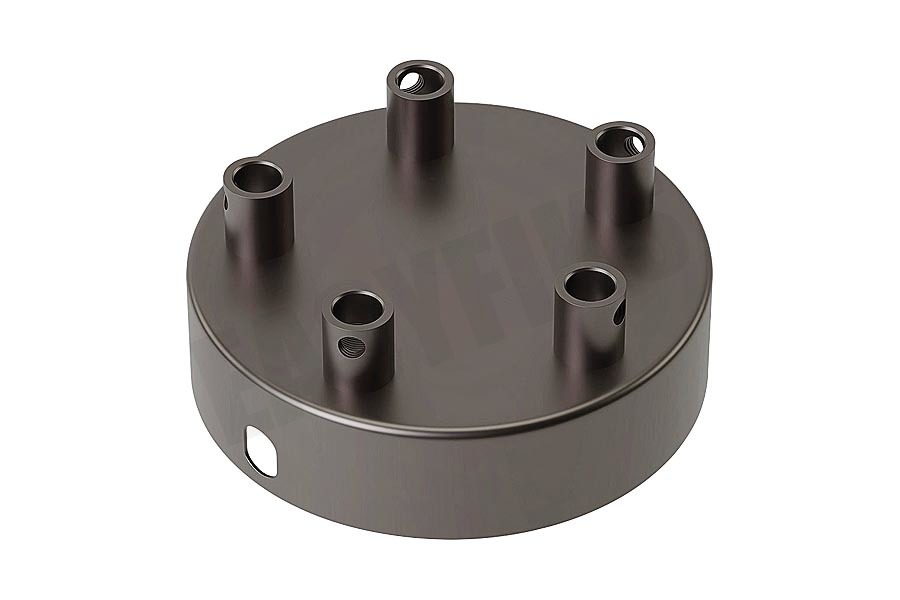 Calex 940074 Calex Metalen Plafondplaat 100mm Mat Parel Zwart 5 Gaten