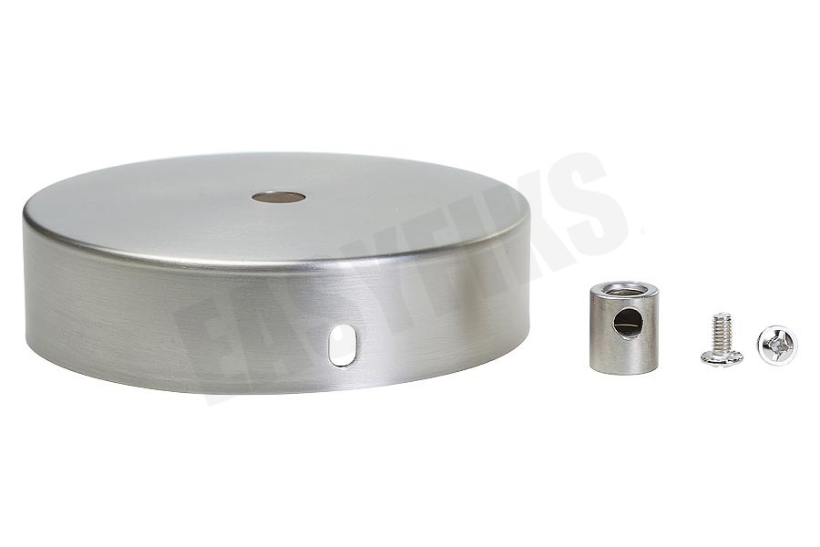 Calex 940016 Calex Metalen Plafondplaat 100mm Mat Nikkel 1 Gat