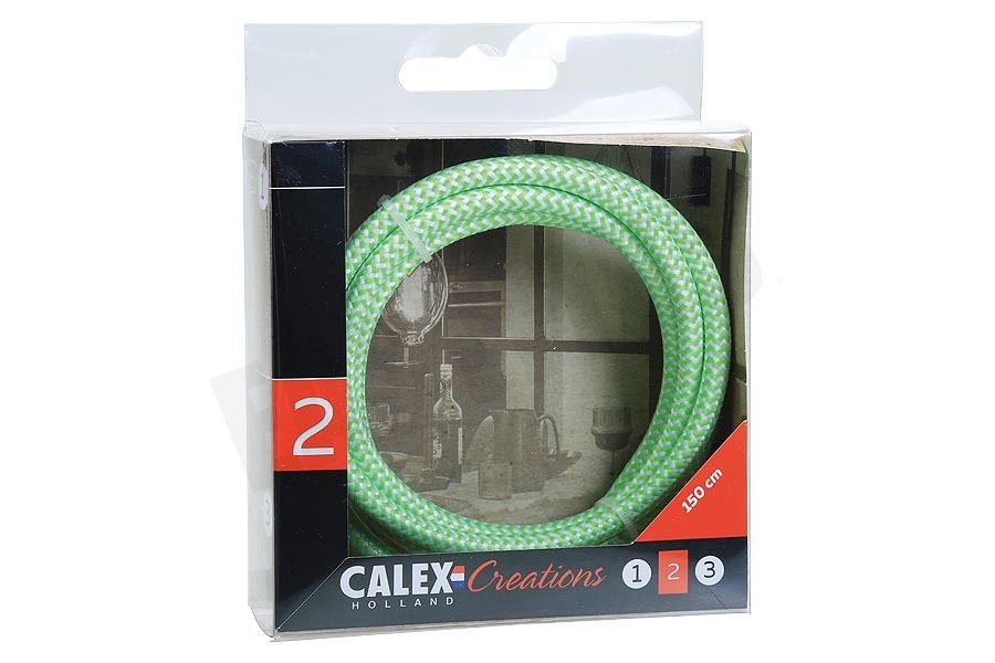 Calex 940238 Calex Textiel Omwikkelde Kabel Limoen/Wit 1,5m
