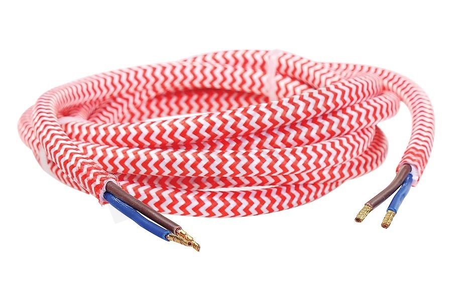 Calex 940234 Calex Textiel Omwikkelde Kabel Rood/Wit 1,5m