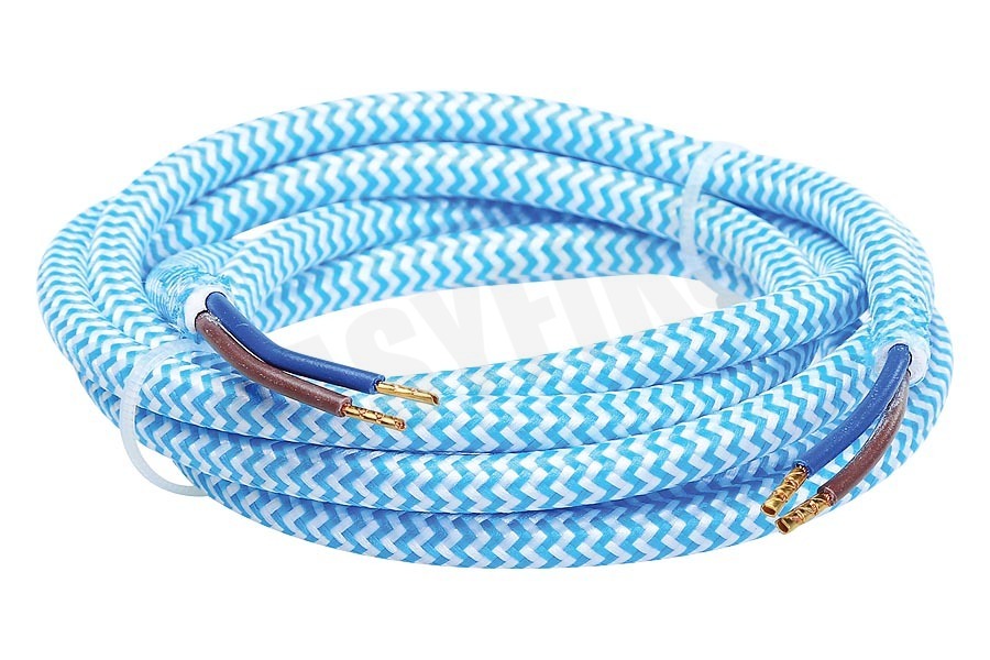 Calex 940236 Calex Textiel Omwikkelde Kabel Blauw/Wit 1,5m