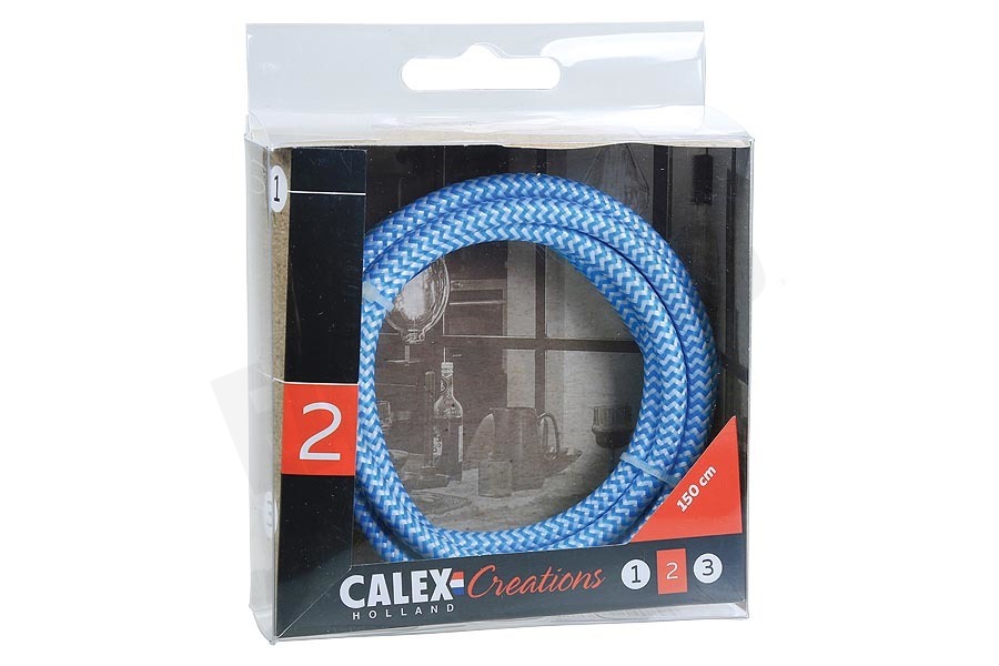 Calex 940236 Calex Textiel Omwikkelde Kabel Blauw/Wit 1,5m