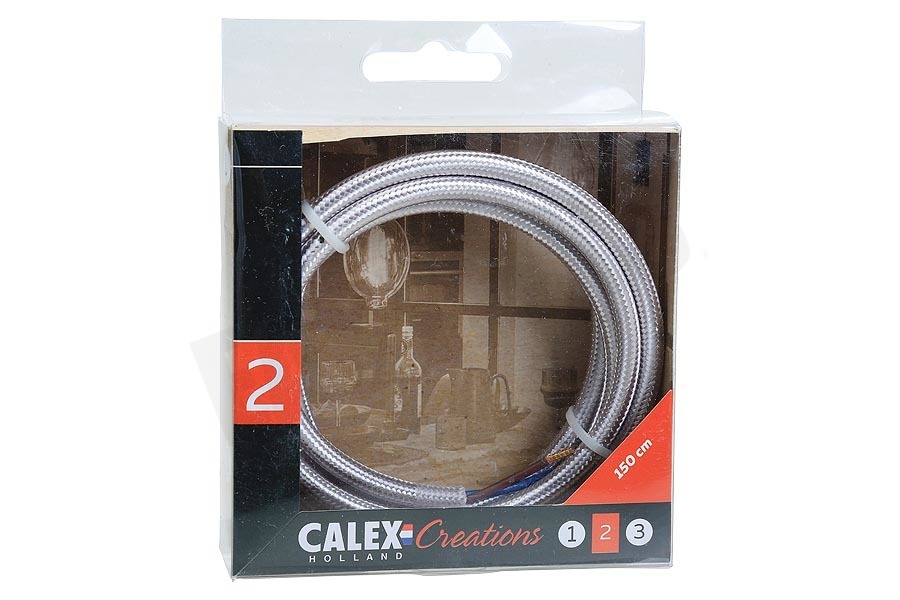 Calex 940220 Calex Textiel Omwikkelde Kabel Metallic Grijs 1,5m