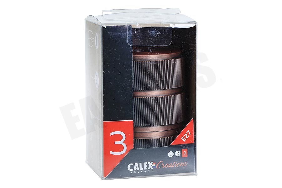 Calex 940422 Calex Aluminium Lamphouder Mat Koper E27 3 Rings Model