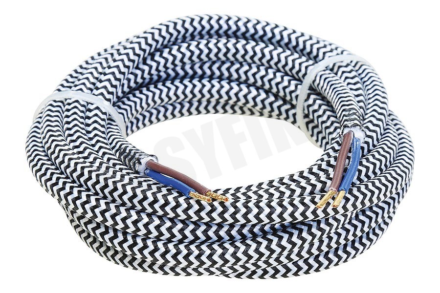 Calex 940286 Calex Textiel Omwikkelde Kabel Zwart/Wit 3m