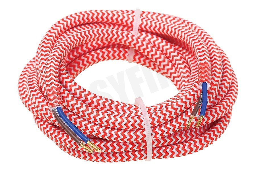 Calex 940276 Calex Textiel Omwikkelde Kabel Rood/Wit 3m