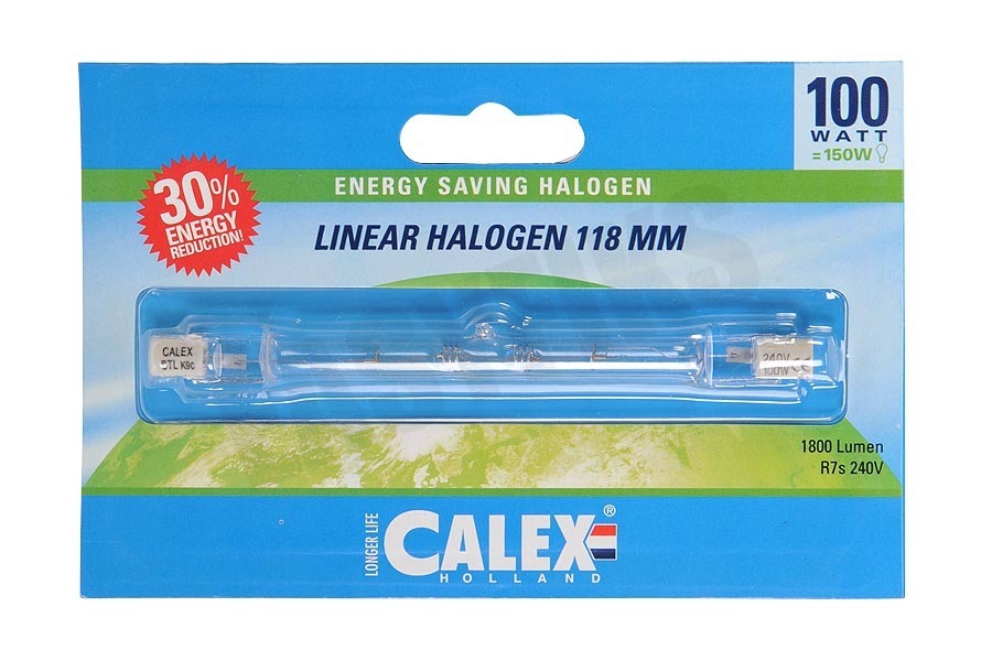 Calex 509122 Calex Spaar Halogeenlamp 230V 100W(130W) R7s 8x118mm