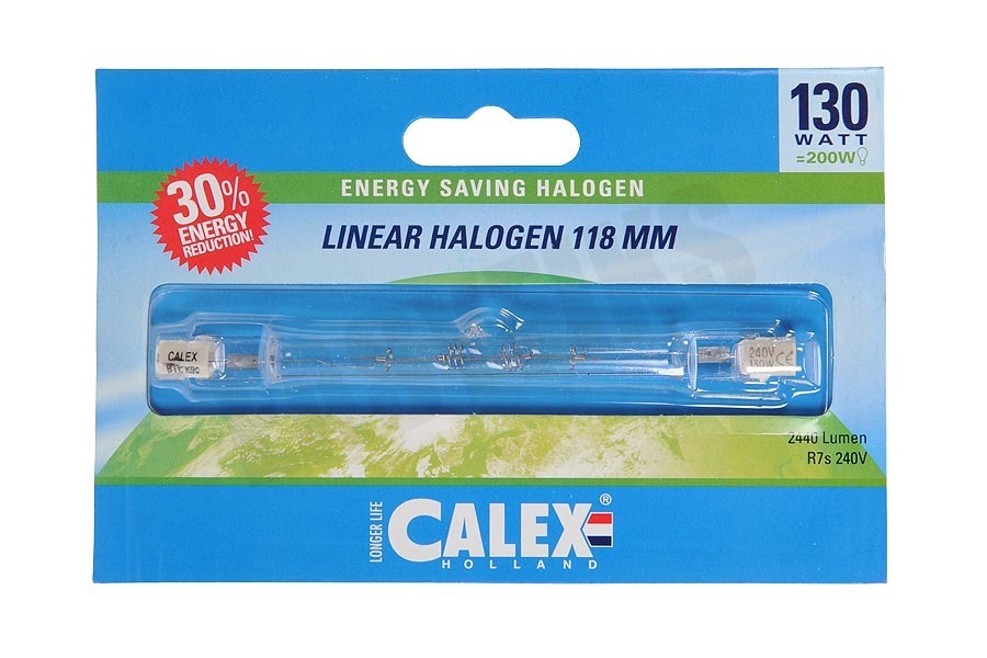 Calex 509126 Calex Spaar Halogeenlamp 230V 130W(168W) R7s 8x118mm