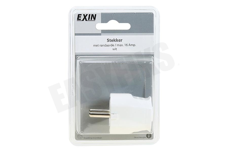 Exin Stekker 16A 3600W RA wit