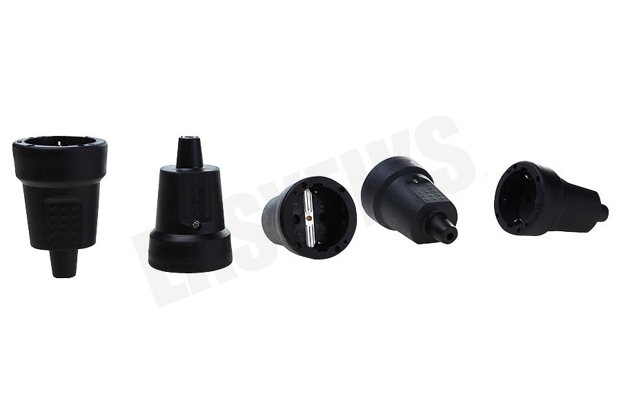 Universeel Stekker contra PVC + RA zwart