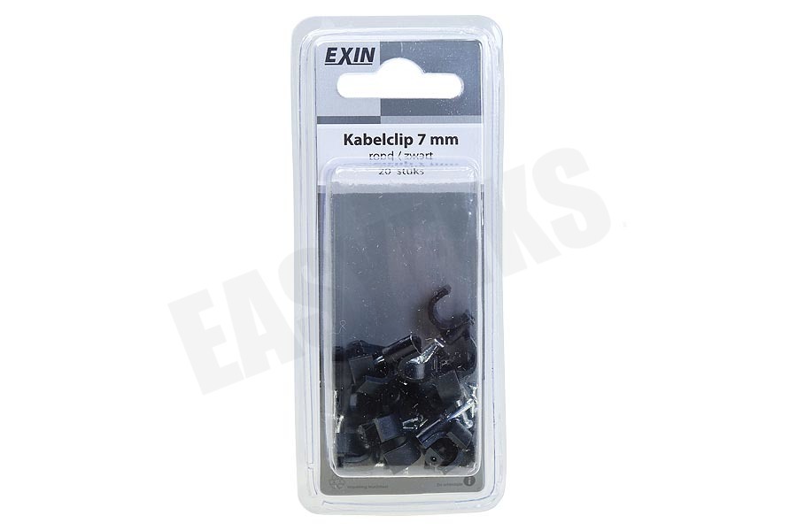 Q-Link Clip 7mm VMVL + coax 12 zwart 20 stuks