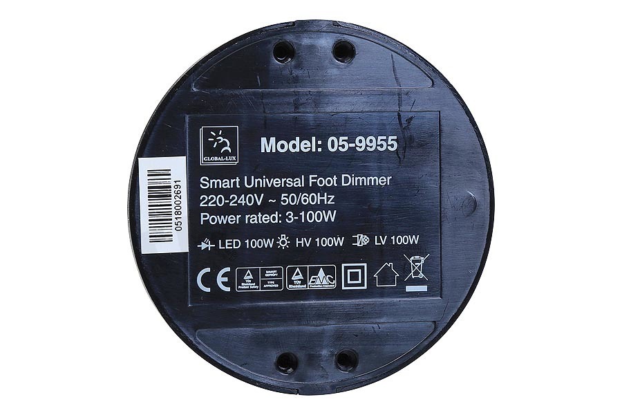 Universeel LED Vloerdimmer Puls Zwart