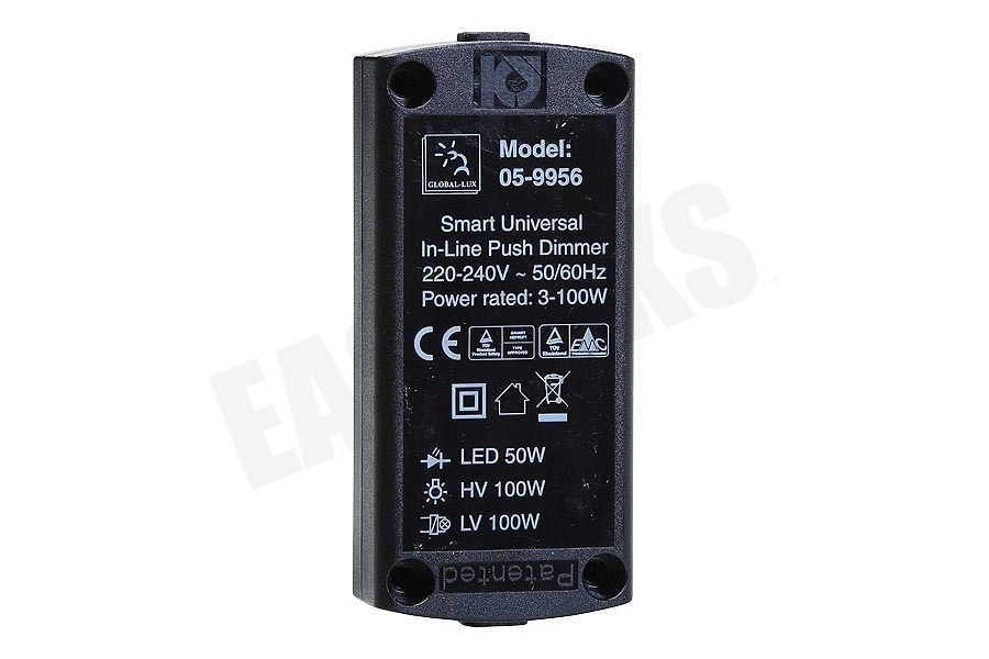 Universeel LED Snoerdimmer Puls Zwart