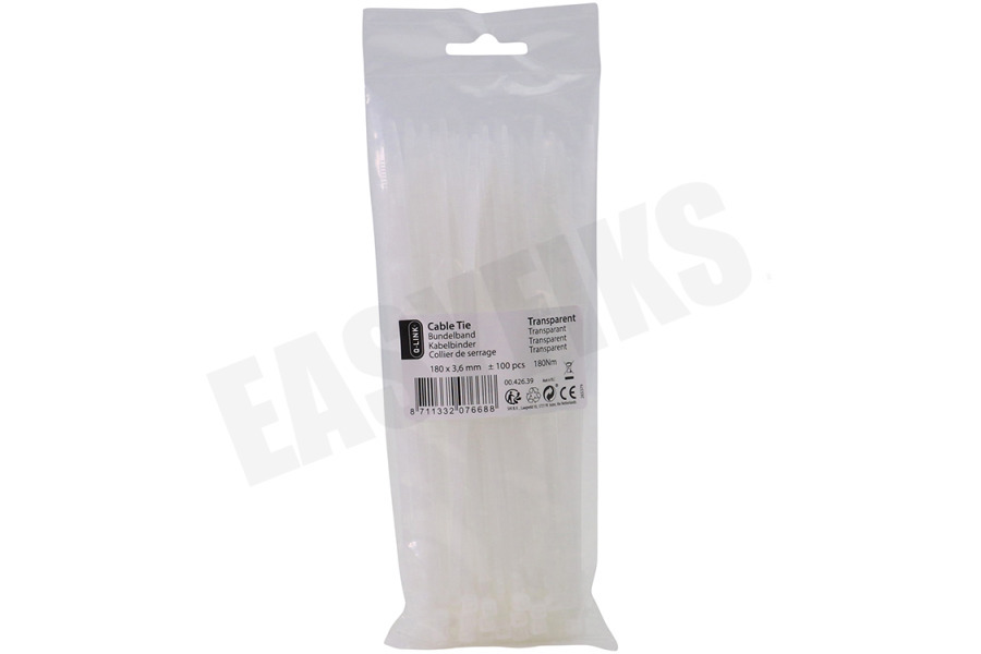 ETM Bundelbandjes 180x4.0 mm transparant/wit