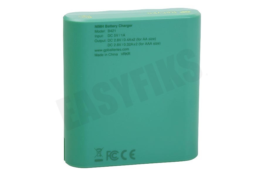 GP B421 USB Batterijlader Recyko 4x AAA 850mAh