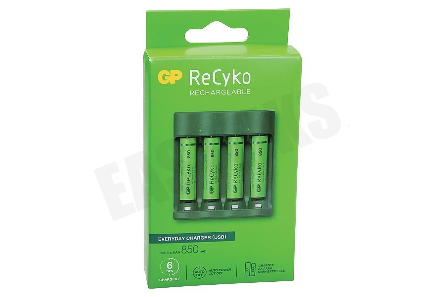 GP B421 USB Batterijlader Recyko 4x AAA 850mAh