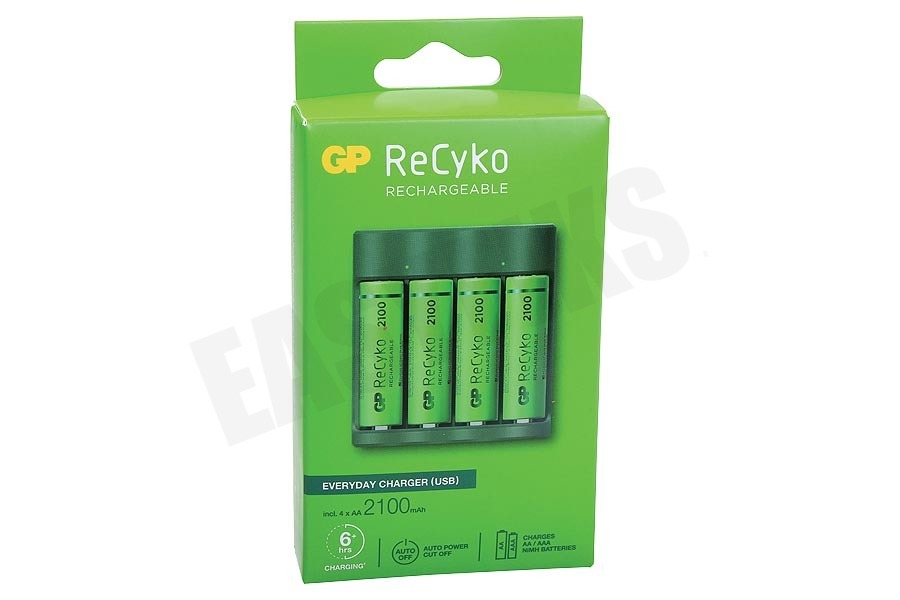 GP B421 USB Batterijlader Recyko 4x AA 2100mAh