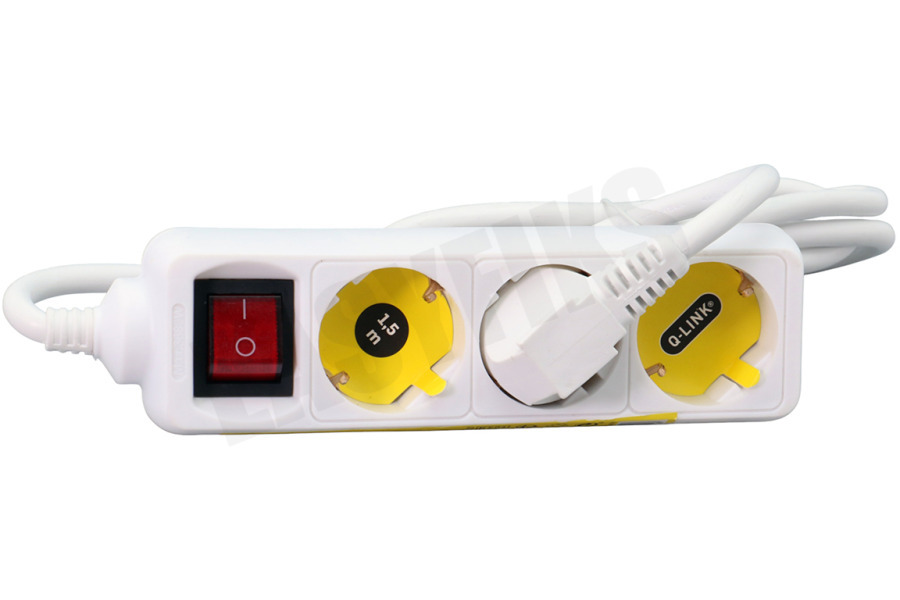Exin Tafelcontactdoos 3x1,5mm2 3500W 16A RA wit 1,5M + schakelaar