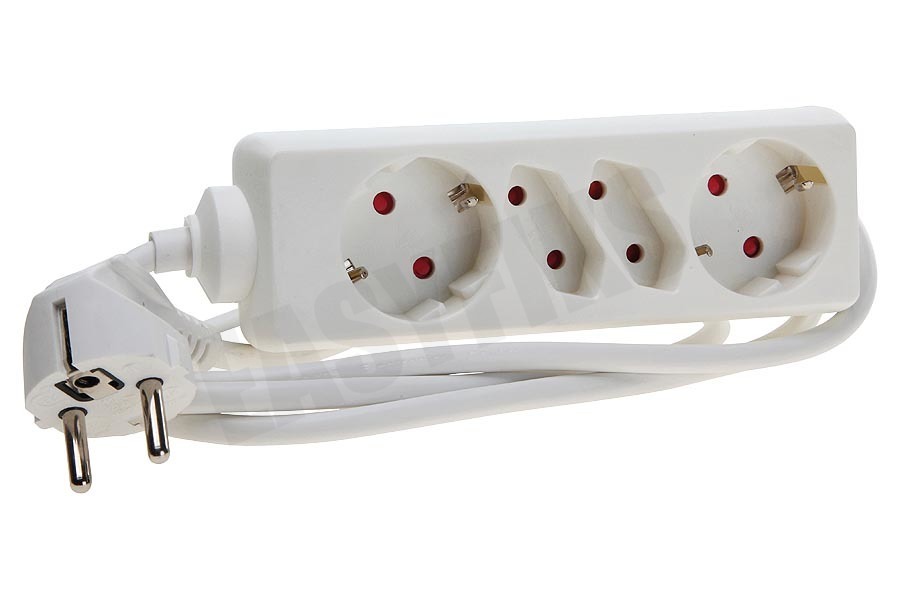 Exin Tafelcontactdoos 3x1mm2 2300W 10A RA wit 1,5M