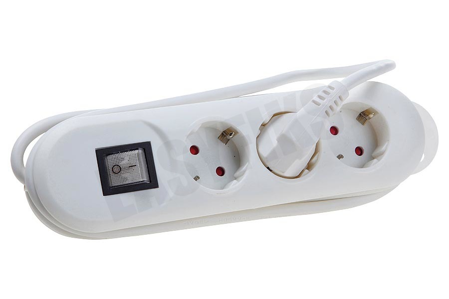 Exin Tafelcontactdoos 3x1mm2 2500W 16A RA wit 1,5M