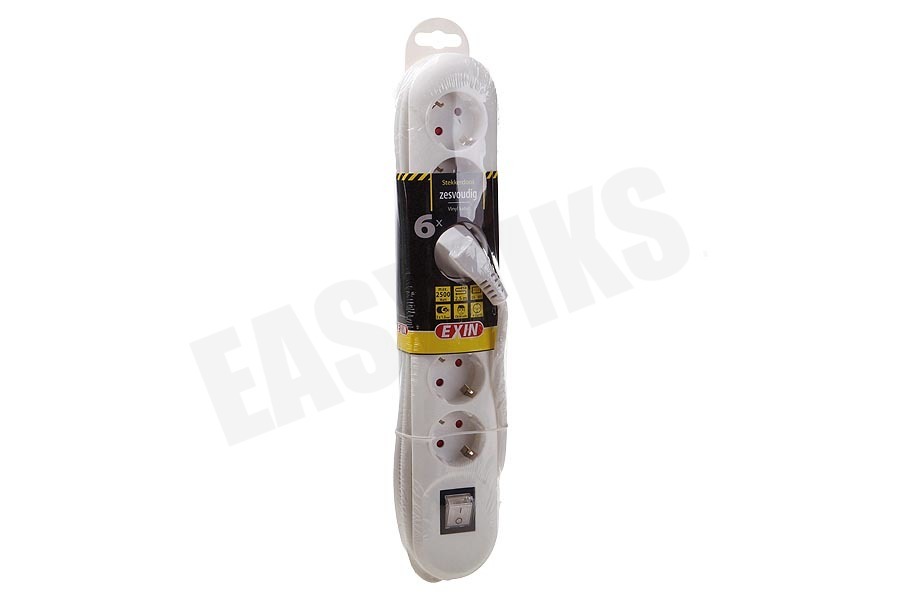 Exin Tafelcontactdoos 3x1mm2 2500W 10A RA creme 2,5M