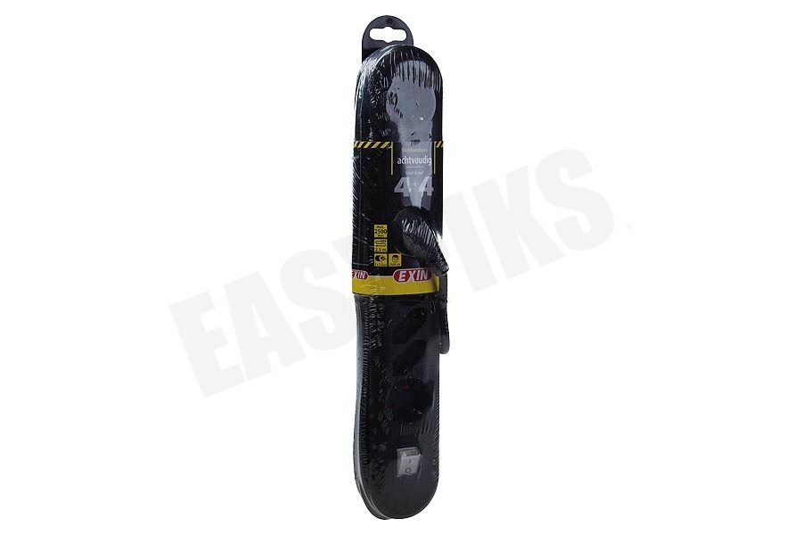 Exin Tafelcontactdoos 3x1mm2 2500W 10A RA zwart 2,5M