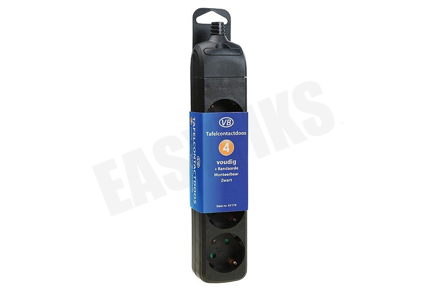 Elektra Tafelcontactdoos 4V Zwart Monteerbaar