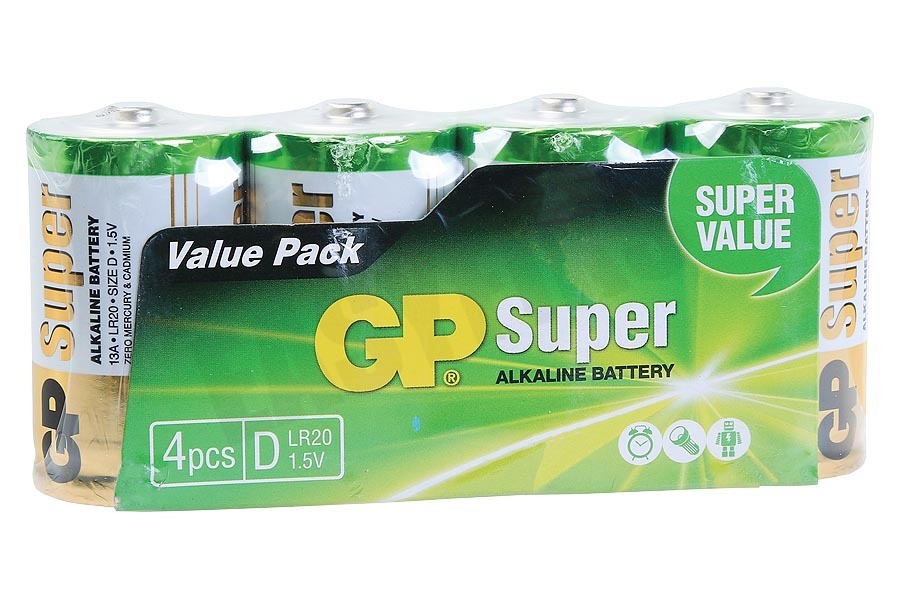 GP Super Alkaline D Mono 1,5V , 4 stuks
