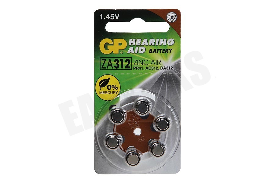 GP ZA312 Gehoorapparaat batterijen ZA312 - 6 knoopcellen