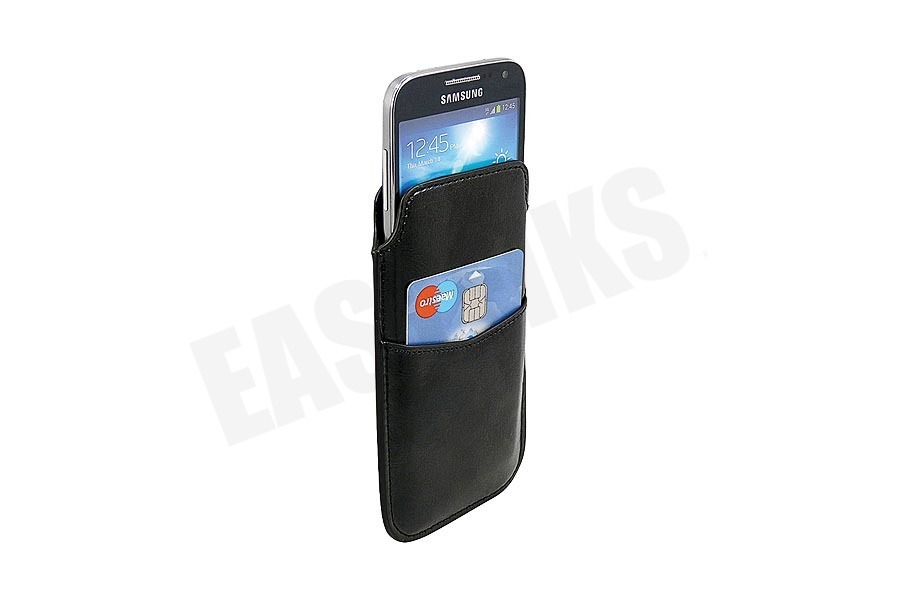 Spez Sleeve Case Leder, 1 creditcard slot, met Pull tab, Zwart