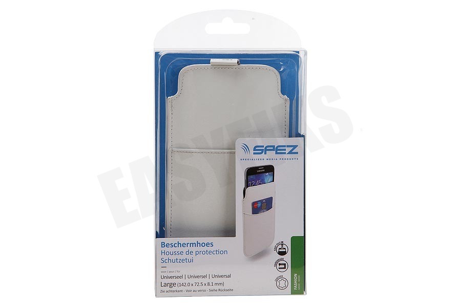 Spez Sleeve Case Leder, 1 creditcard slot, met Pull tab, Wit
