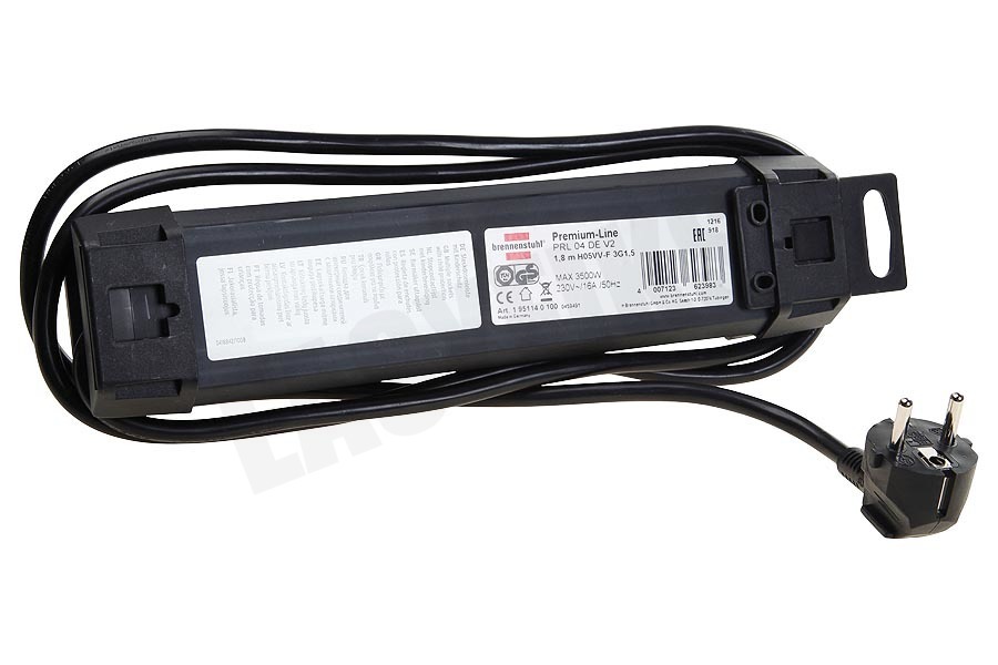 Brennenstuhl Tafelcontactdoos 3x1,5mm2 3500W 16A Zwart 1,8M