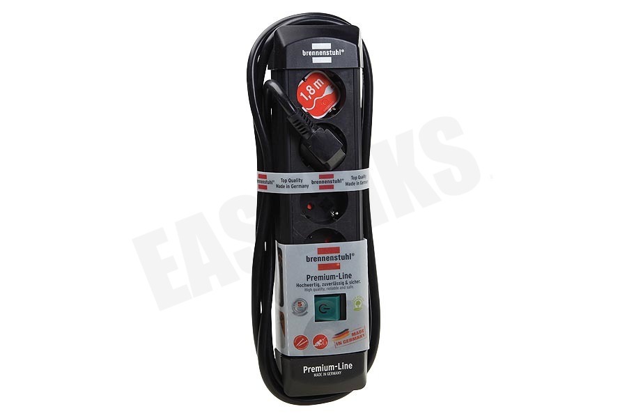 Brennenstuhl Tafelcontactdoos 3x1,5mm2 3500W 16A Zwart 1,8M