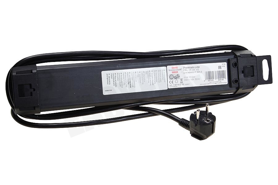 Brennenstuhl Tafelcontactdoos 3x1,5mm2 3500W 16A Zwart 3M