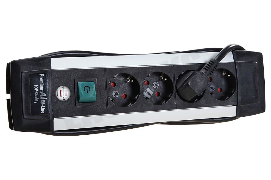 Brennenstuhl Tafelcontactdoos 3x1,5mm2 3500W 16A Aluminium/Zwart 1,8M