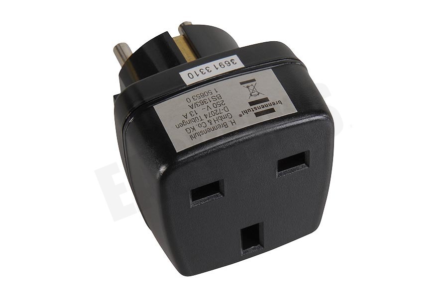 Brennenstuhl Stekker 13A 3120W 250V RA zwart