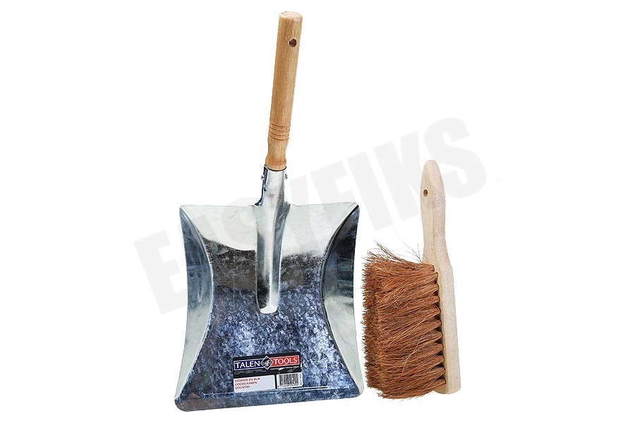 Talen Tools Stoffer en blik, kokos haar met metalen blik