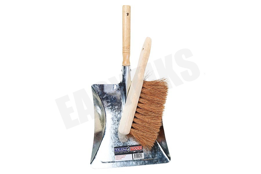 Talen Tools Stoffer en blik, kokos haar met metalen blik