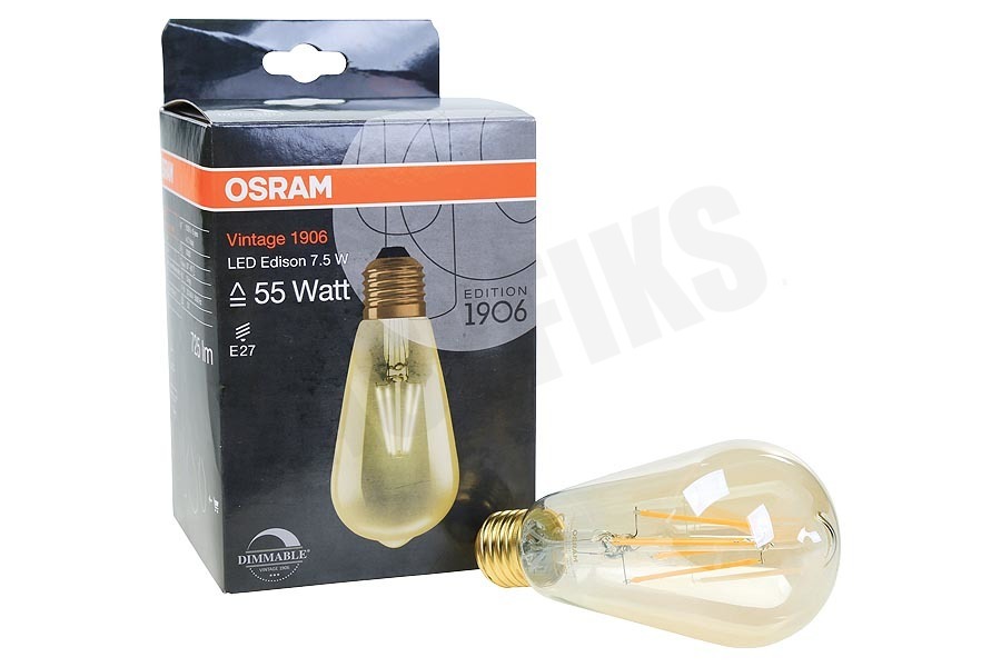 Osram 4052899972360 Osram Vintage 1906 LED Edison 7.5W E27 Dimbaar