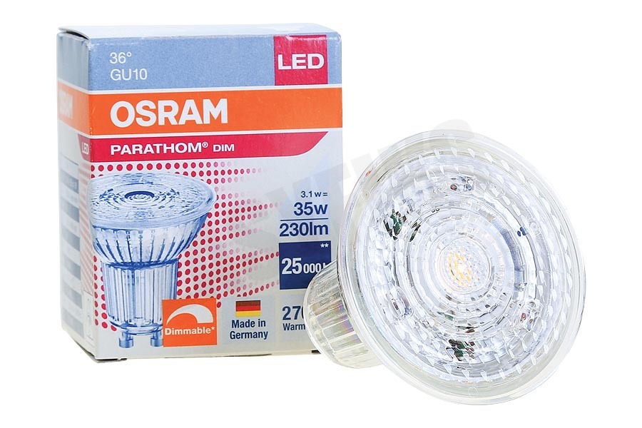 Osram 4052899957909 Parathom Reflectorlamp GU10 PAR16 3.1W Dimbaar
