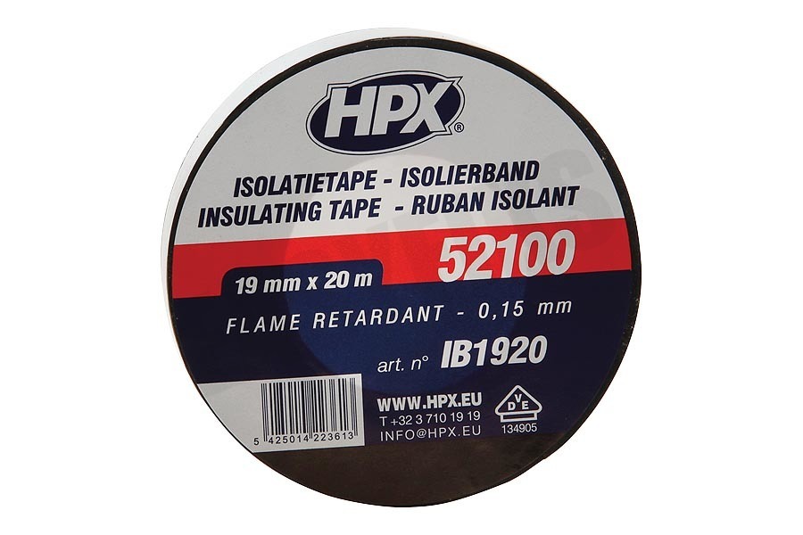 HPX 52100 PVC Isolatietape Zwart 19mm x 20m