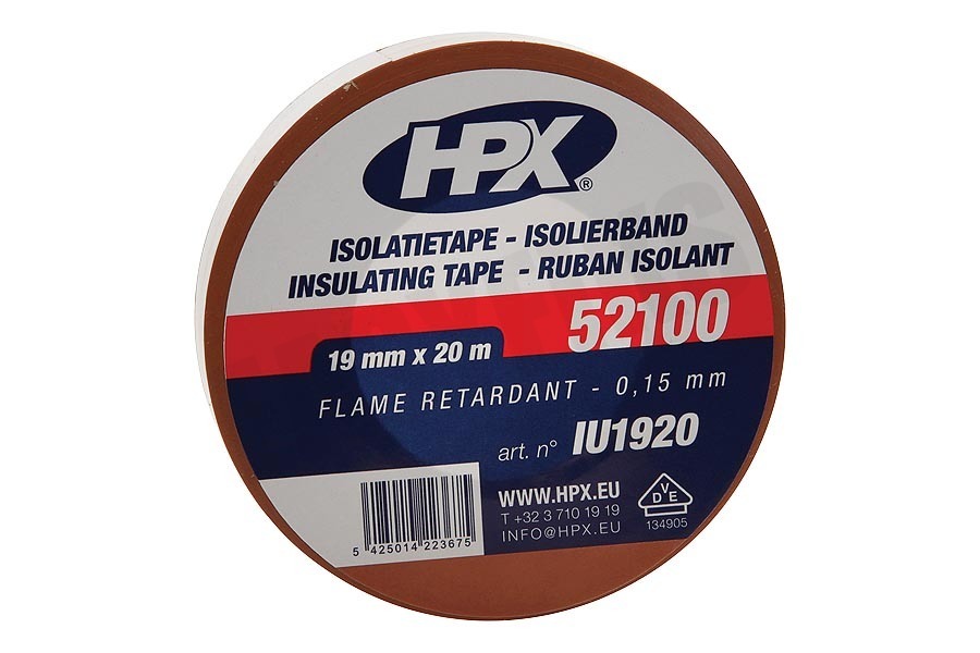HPX 52100 PVC Isolatietape Bruin 19mm x 20m