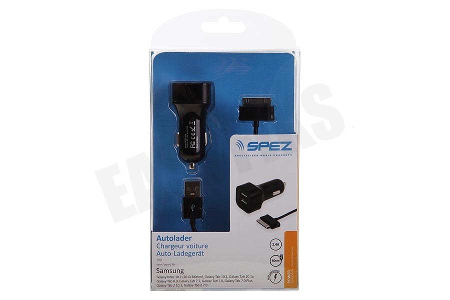 Spez Autolader Samsung Galaxy Tab, 5V / 2.4A