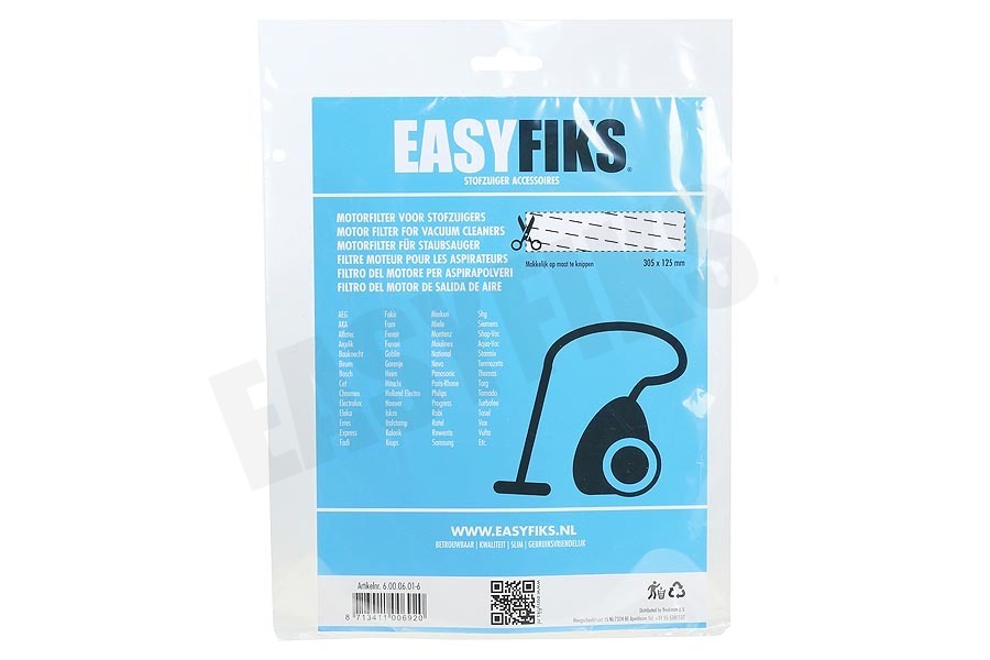Easyfiks Filter motor -op maat te knippen