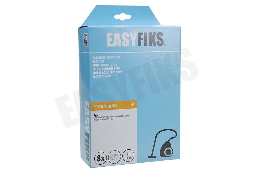 Easyfiks Stofzuiger Stofzuigerzak Type P Micro Fleece 8 stuks Nw Stijl