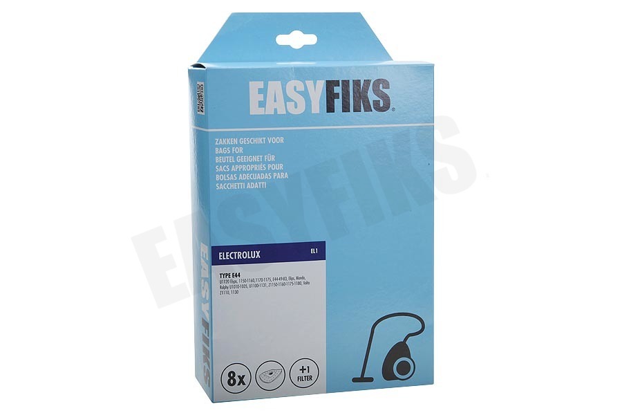 Easyfiks Stofzuiger Stofzuigerzak E44 Micro Fleece 8 stuks Nw Stijl