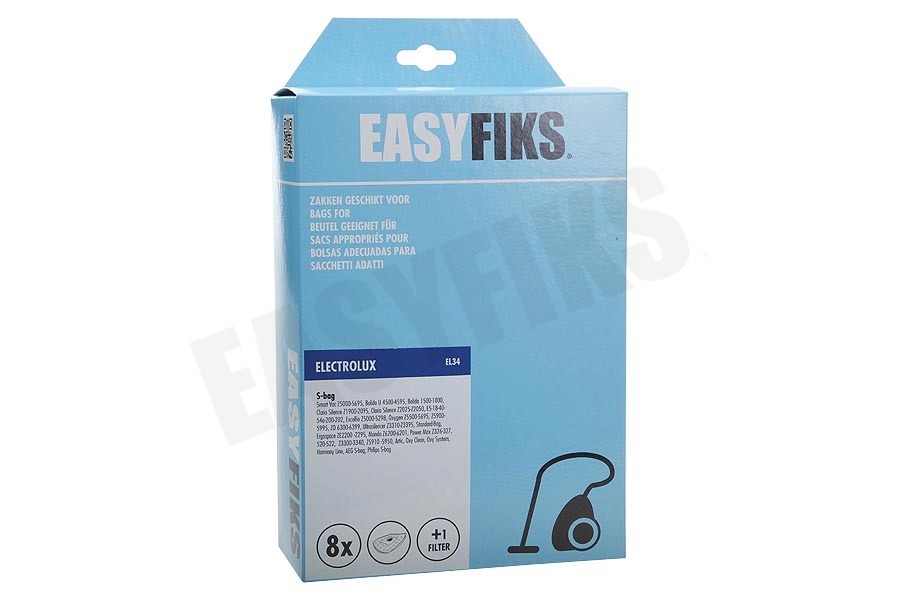 Easyfiks Stofzuiger Stofzuigerzak S-BAG Micro Fleece 8 stuks Nw Stijl