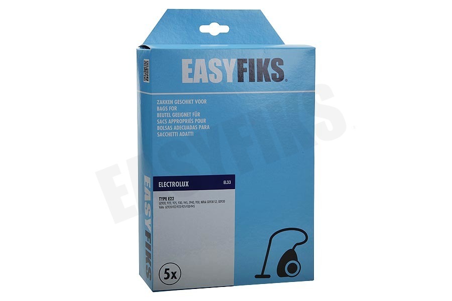Easyfiks Stofzuiger Stofzuigerzak Electrolux Papier 5 stuks Nw Stijl