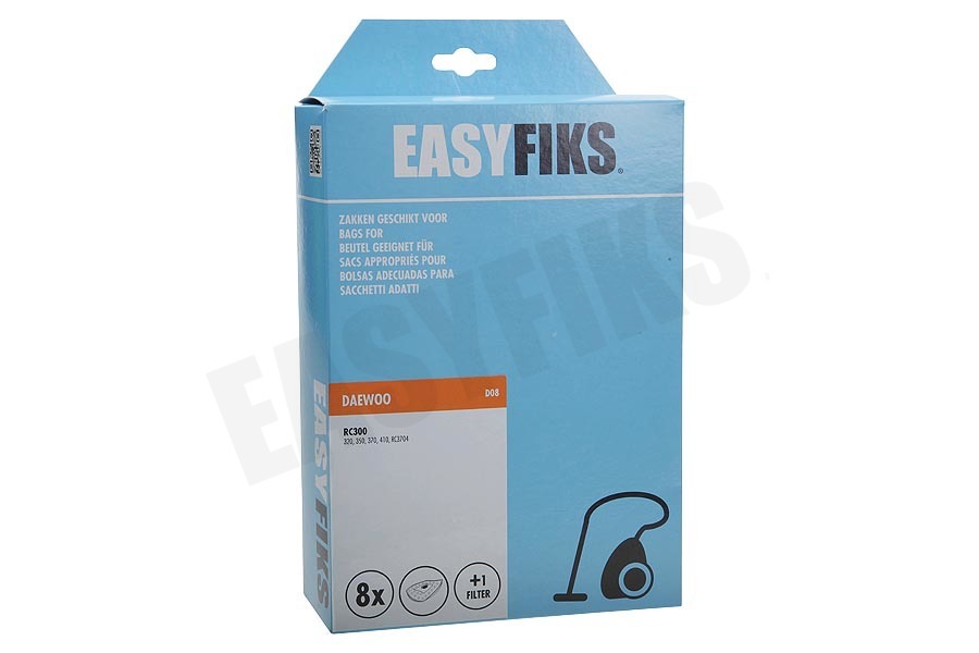 Easyfiks Stofzuiger Stofzuigerzak SB70 Micro Fleece 8 stuks Nw Stijl
